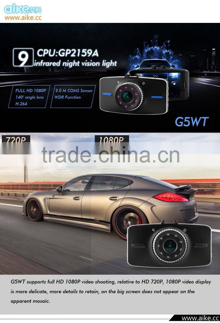 2016 Newest G5WT 3.0"LCD Car Dvr Motion Detection+Night Vision+G-Sensor Car Camera Record 170 Degree Car Dash Cam