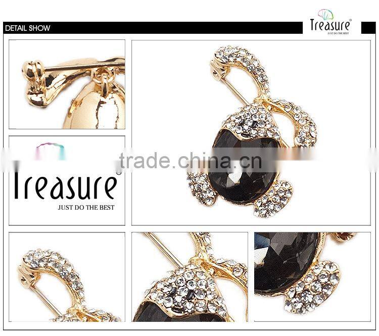 China factory big insect alloy big rhinestone brooch jewelry
