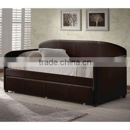 Upholstered Leather Daybed with Trundle