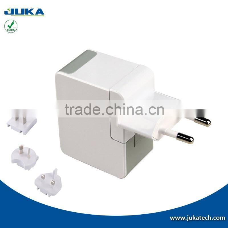 Dual-Port USB Travel Wall Charger 5V 2.4A for iPhone iPad iPod, Samsung Galaxy, Cell Phones, Tablets