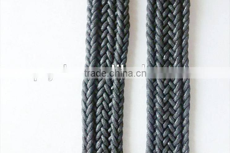 Ladies Fashion Braided Cotton Rope Belt With Metal Buckle