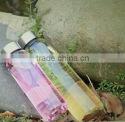 Different Sizes Clear Screwed Cap Water Glass Bottle