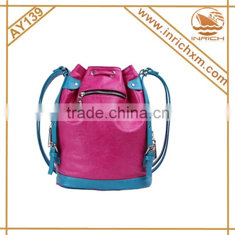 Korean Fashion Candy Color Drawstring Backpack Bucket Bag