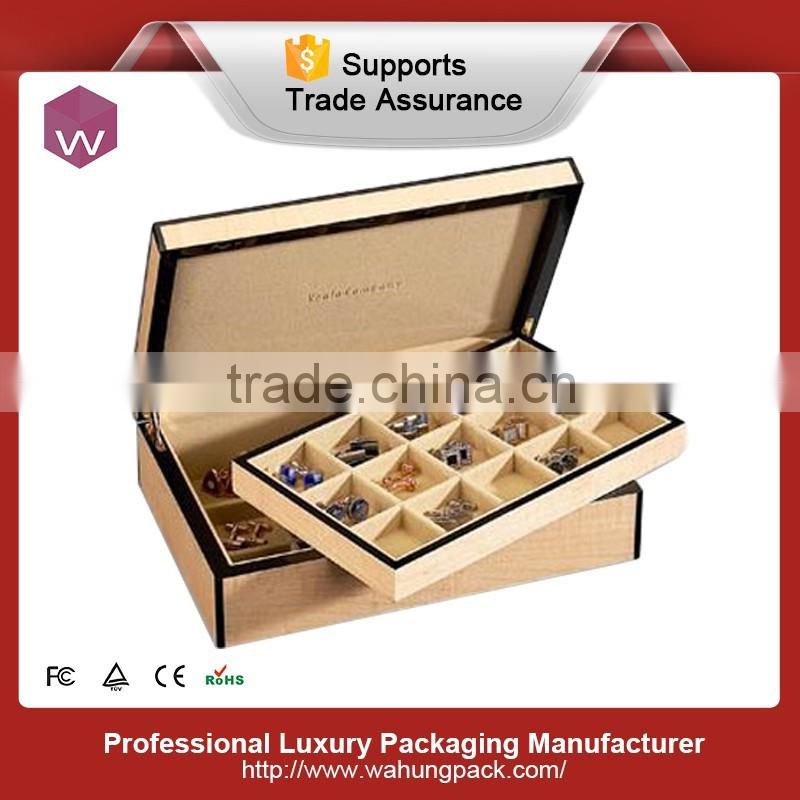 Small Single Cufflink Packaging Box /Cheap Wooden Cufflink Box Making China
