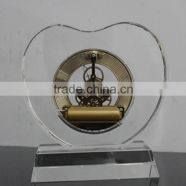 2016 China wholesale crystal glass wall clock wall design