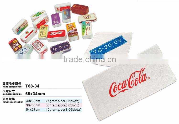 Cotton terry flower shape compressed face towel sport towel
