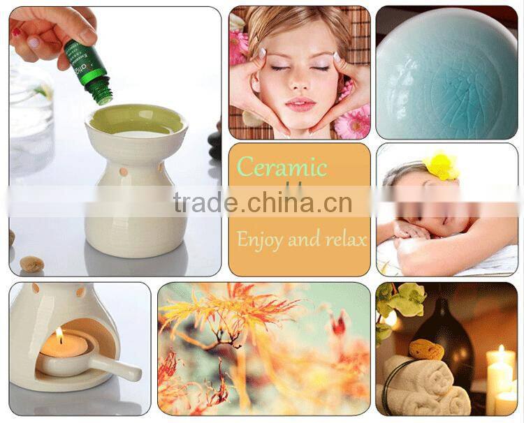 Unique shape ceramic aroma burner with bright color glaze
