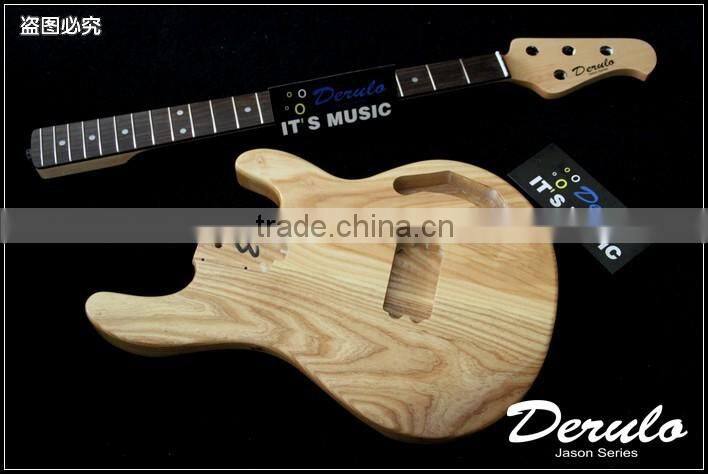 Diy High Quality Ash Wood Unfinished Electric Bass Guitar Kits 5 Strings