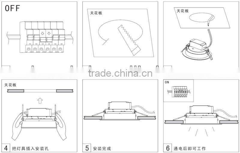 Adjustable spot lighting 5w 7w 9w 12w led ceiling light with lens