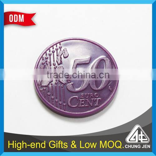 Customized euro coin size cheap shopping trolley plastic token