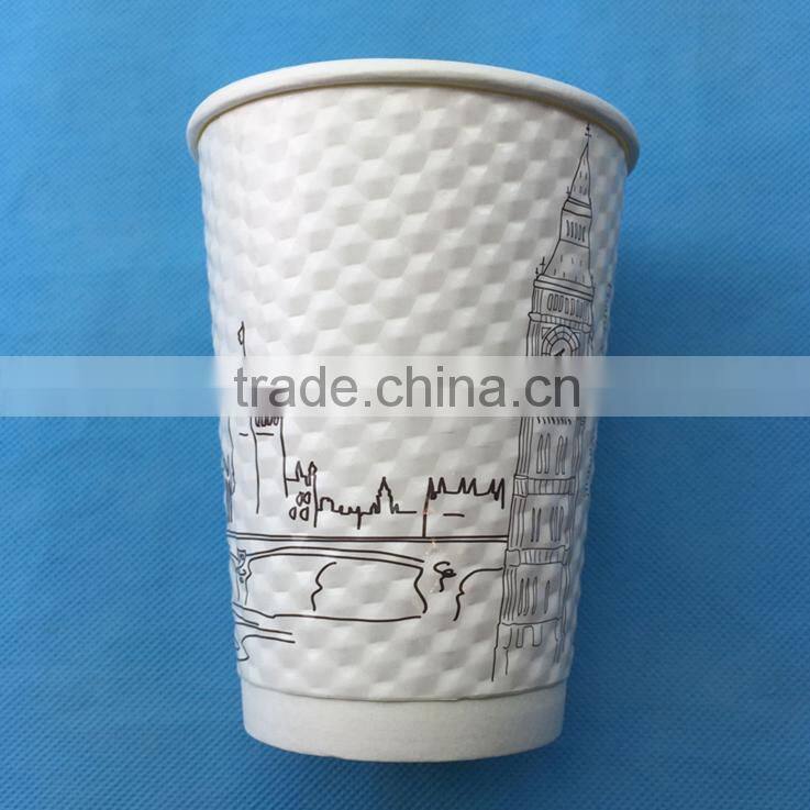 New Products Disposable Double Wall Coffee Paper Diamond Cups