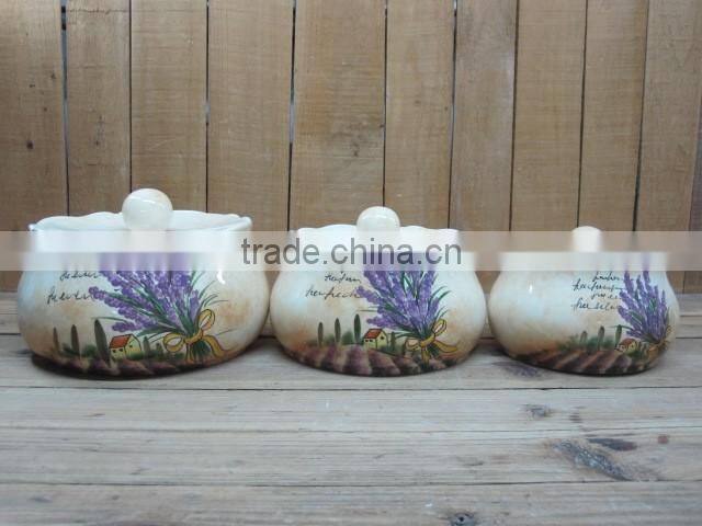 Manufacturer Type Handpainted Ceramic Round Biscuit Storage Container