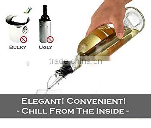 Stainless Steel Wine Chiller Stick-Best Iceless Wine Chiller - Wine Chilling Rod - Aerating Wine Pourer