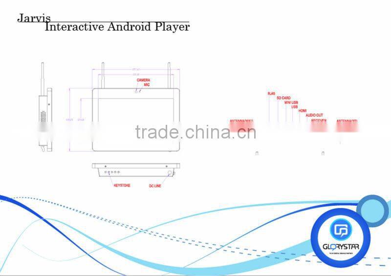 10 inch advertising business LCD digital Android touch display player