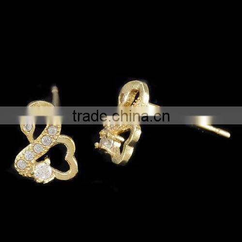 Vogue Swan Rhinestone Earrings For Girls