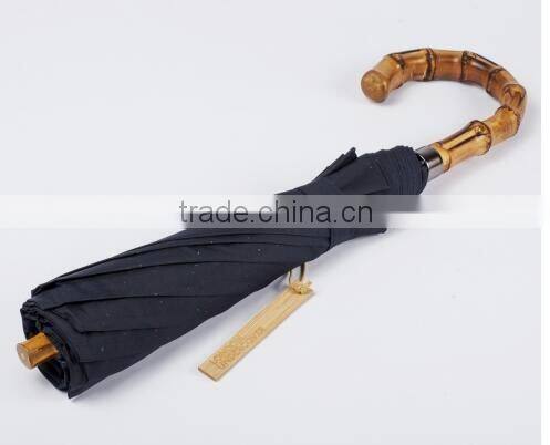 2 fold/folding Shenzhen umbrella with bamboo handle