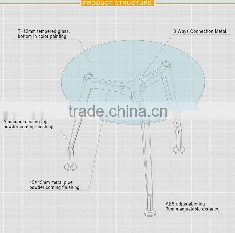 Factory price metal base MDF desktop circular office desk