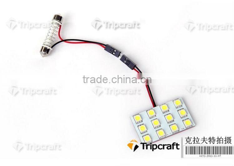 PCB 15SMD 5050 LED Auto Car Top Dome Light For Interior Reading Roof light with T10 BA9S S8.5 Festoon Bulb Adapter
