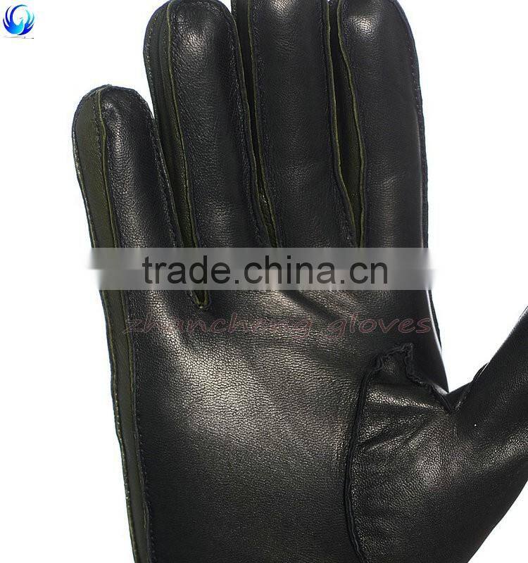 Elegant wholesale black man sheepskin leather gloves
