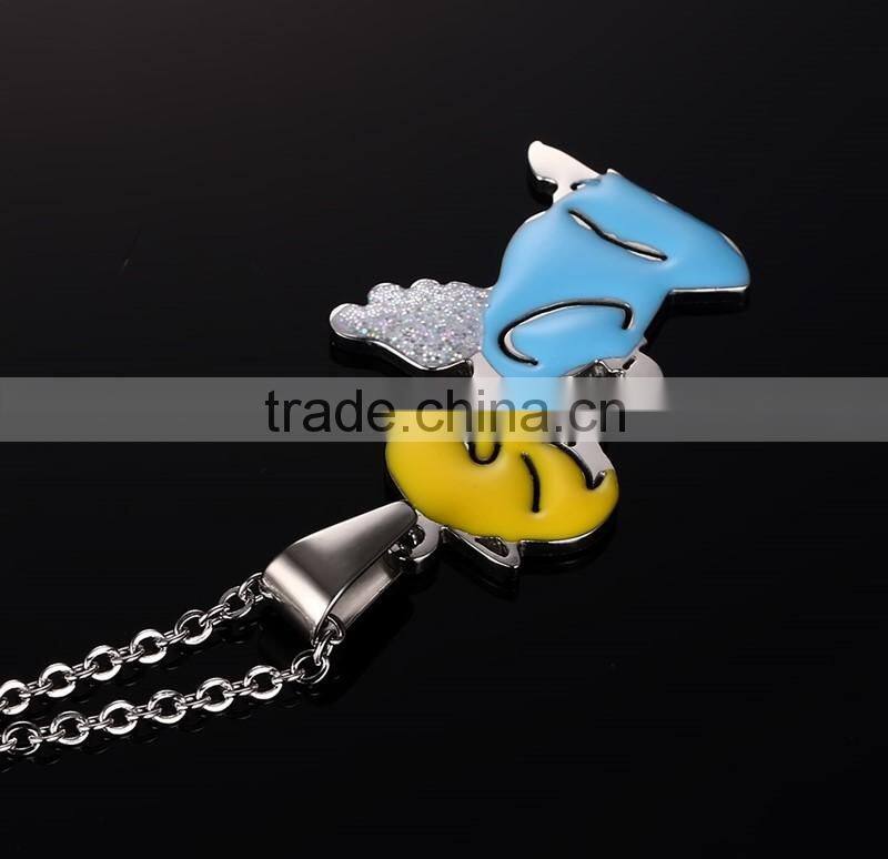 Sweet Heart Small Angel Prayer necklaces Double Colors Couple Necklace Choker For Lovers