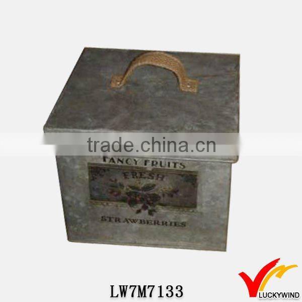 Rectangular vintage rusty metal boxes for storage for wedding and holiday