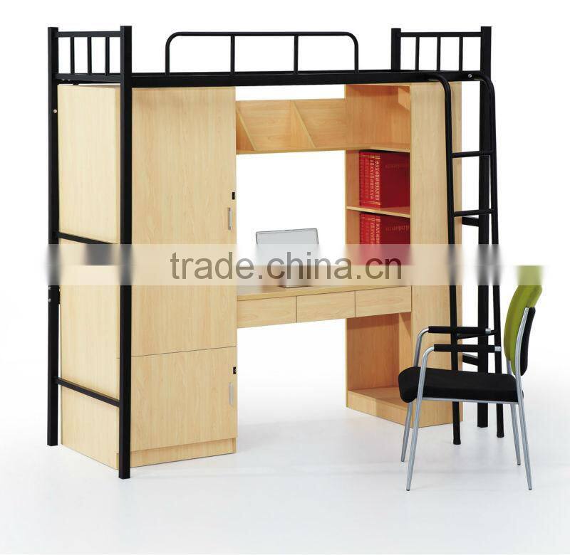 2012 HOT sale high qaulity steel school furniture/ bunk bed with locker