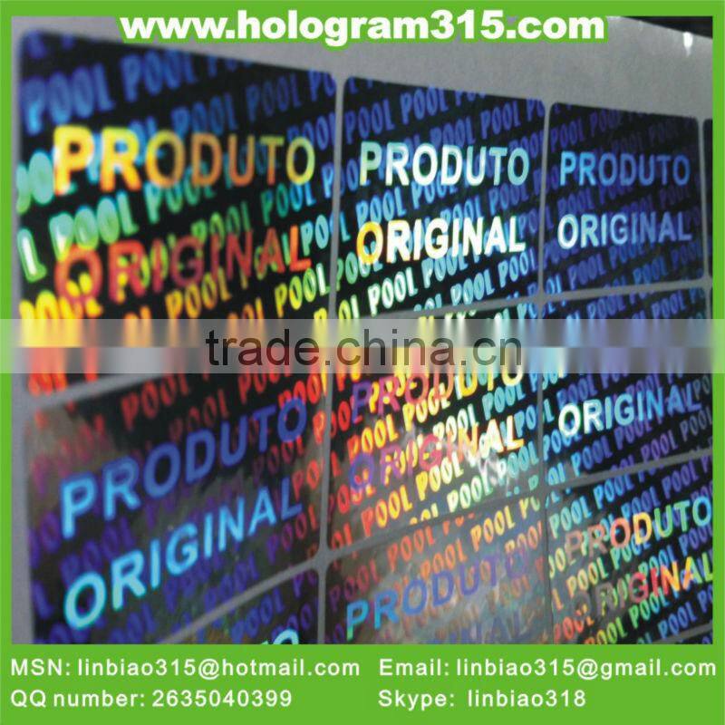 Custom Adhesive high quality custom hologram anti- fake eggshell sticker