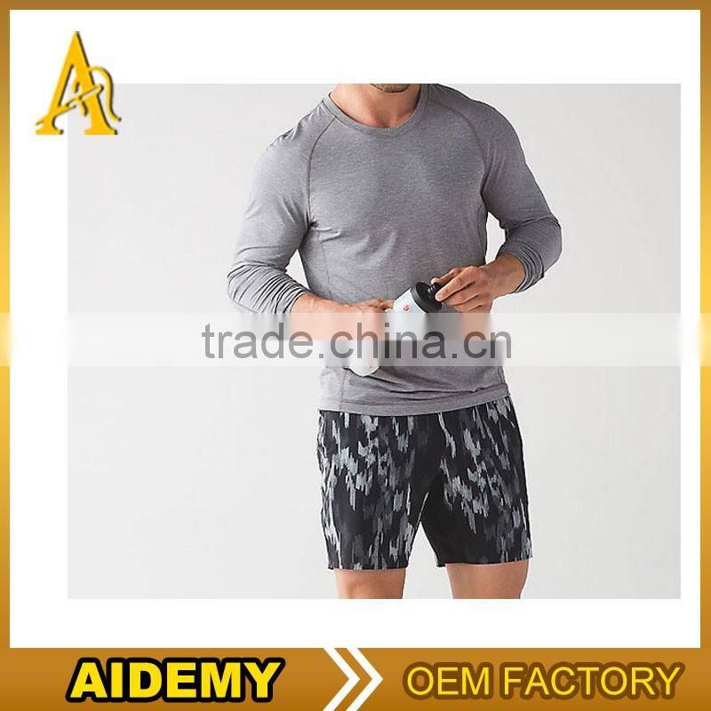 Mixcolor black/red elasticated 100% polyamide breathable men sports shorts