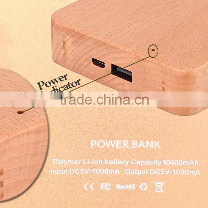 2015 High-performance 10400mah wood power bank of power supply iron man power bank