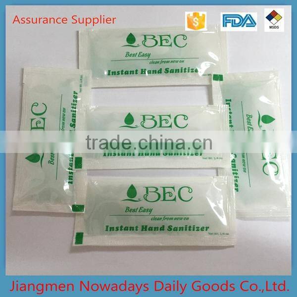 instant FDA mini alcohol gel sachet