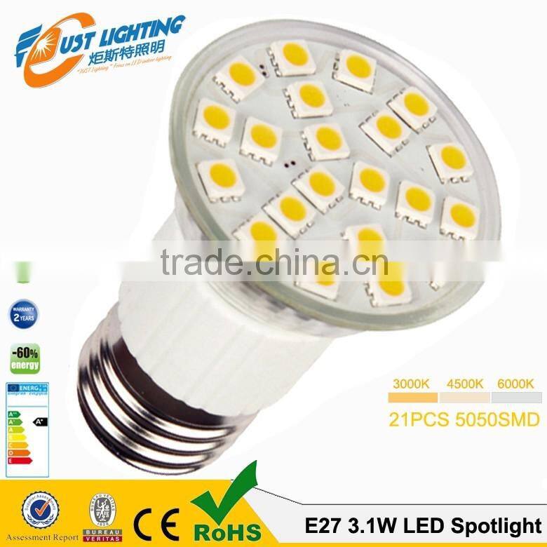 Chrome 3.5w 350lm 24smd 5050 ra80 2700k 220v gu10 led spotlight dimmable