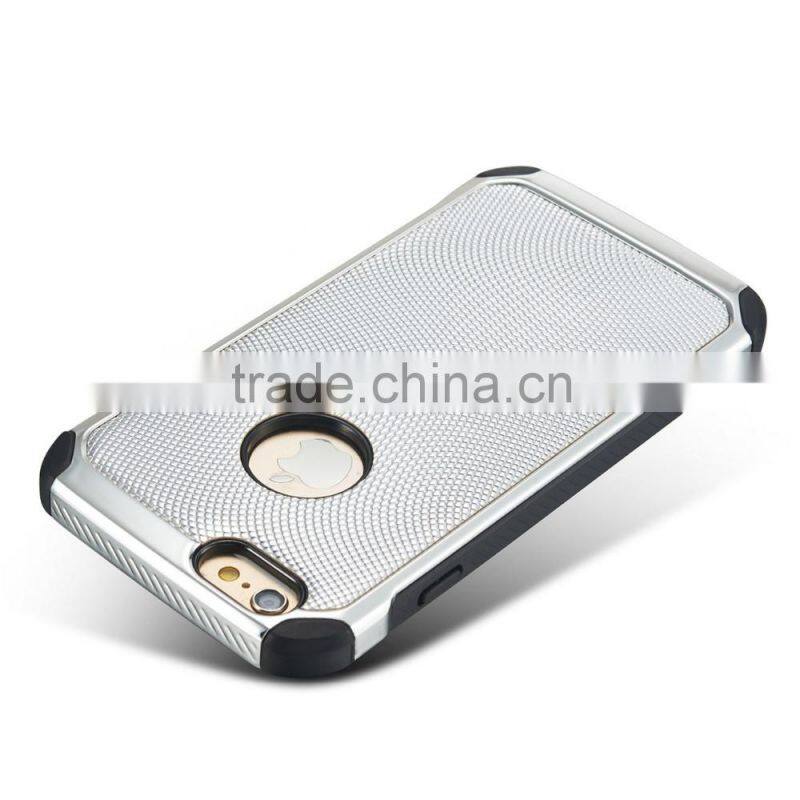 Electroplating Metal Cover Hybird TPU+PC Hard Case Shockproof Armor Back Case for iPhone 6 6s 6s Plus Samsung s7 s7edge