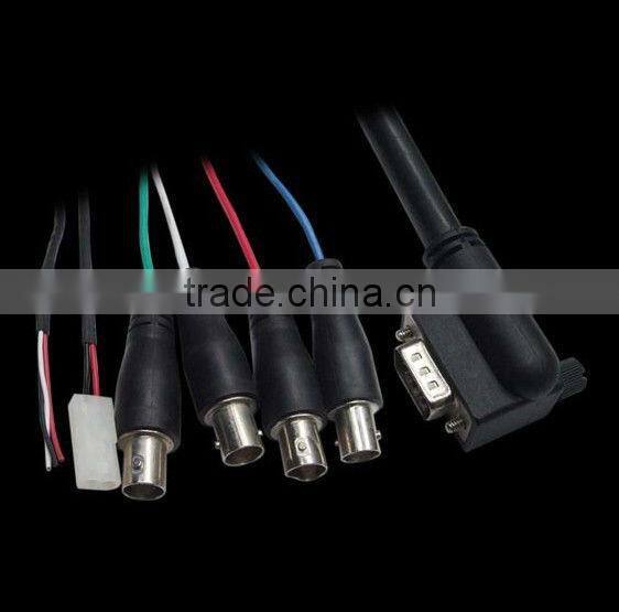 HDB15 Male to 3RCA Male HDB15M-3RCAM Goldplated metal connectors with Blue Nylon mesh