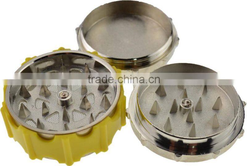 Spice Herb Grinder- Four Piece with Pollen Catcher - Zinc Alloy 856