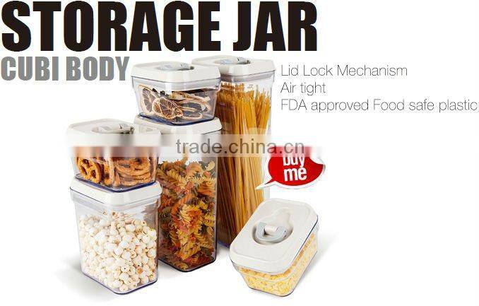 SINOGLASS 1 pc square shape galss spice jar with see-through lid