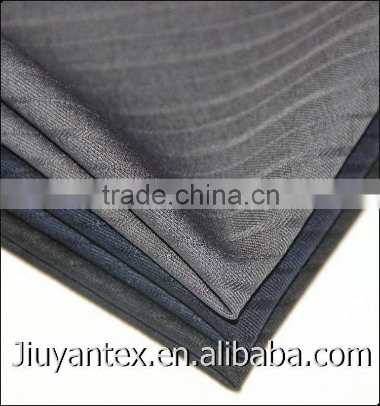 Beautiful wool blend trw stripe weave customized selevdge senior quality men dress uniform suiting textile fabric through SGS