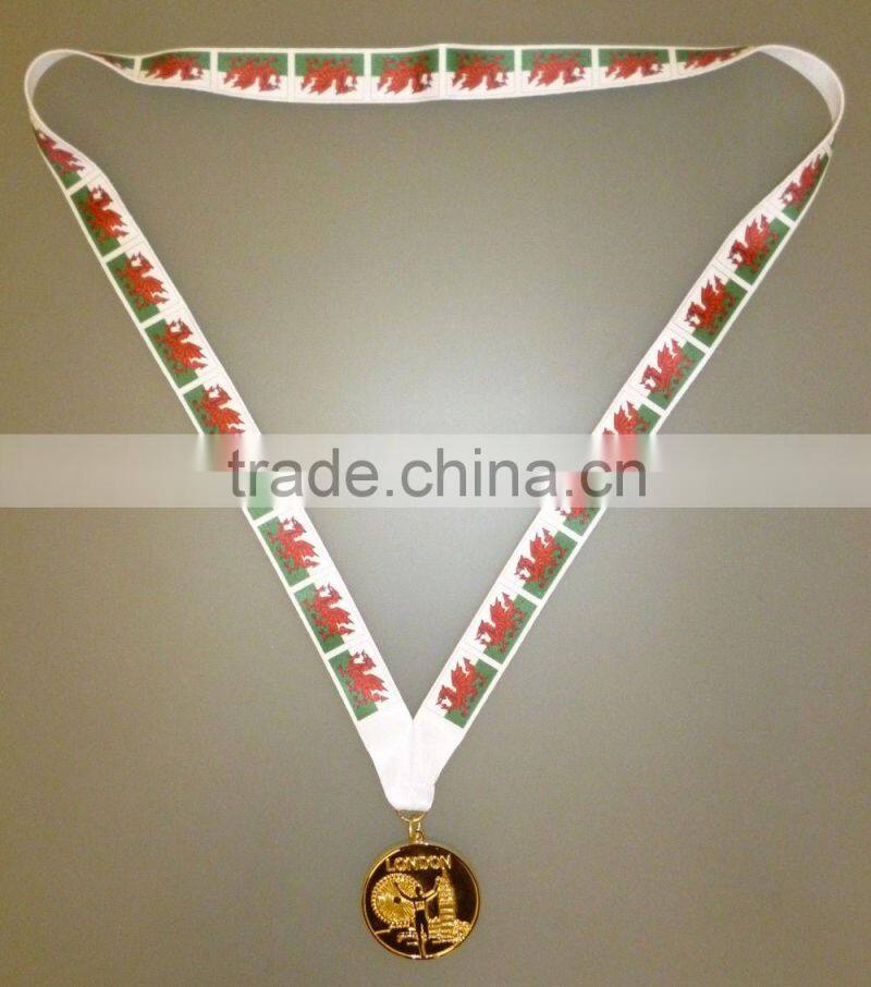 Ireland Winners Gold Medal With Irish Flag Lanyard