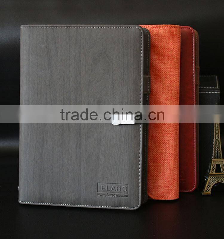 Top sale embossed logo PU/Leather cover paper notebooks printing