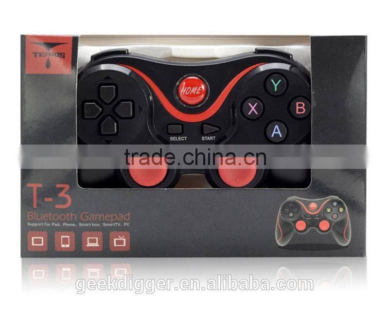 No MOQ T3 Wireless Bluetooth Game Gamepad Joystick Black+Red android wireless game controller