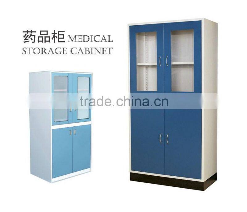 laboratory tall steel glass door chemical reagent storage cabinet with drawers