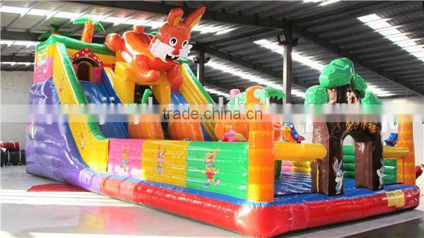2016 henan inflatable rabbit bouncy castle/inflatable bouncer slide for sale