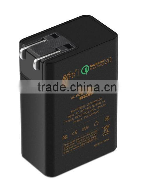 2016 Quick Charger for mobiles Certified with 3 USB ports Q19-5V6.8A