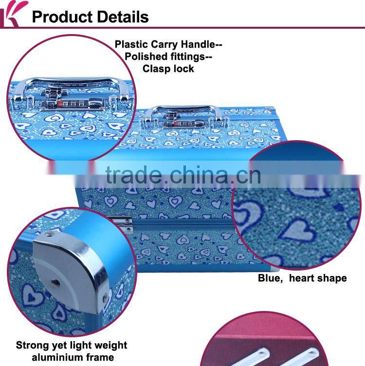 Buy Wholesale Direct From China Double Open Blue Aluminum Beauty Case With 4 Trays