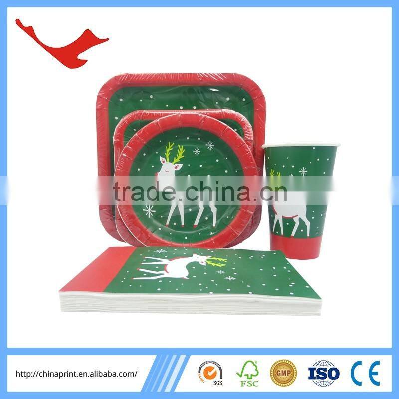 006 FSC material printed disposable tableware for party