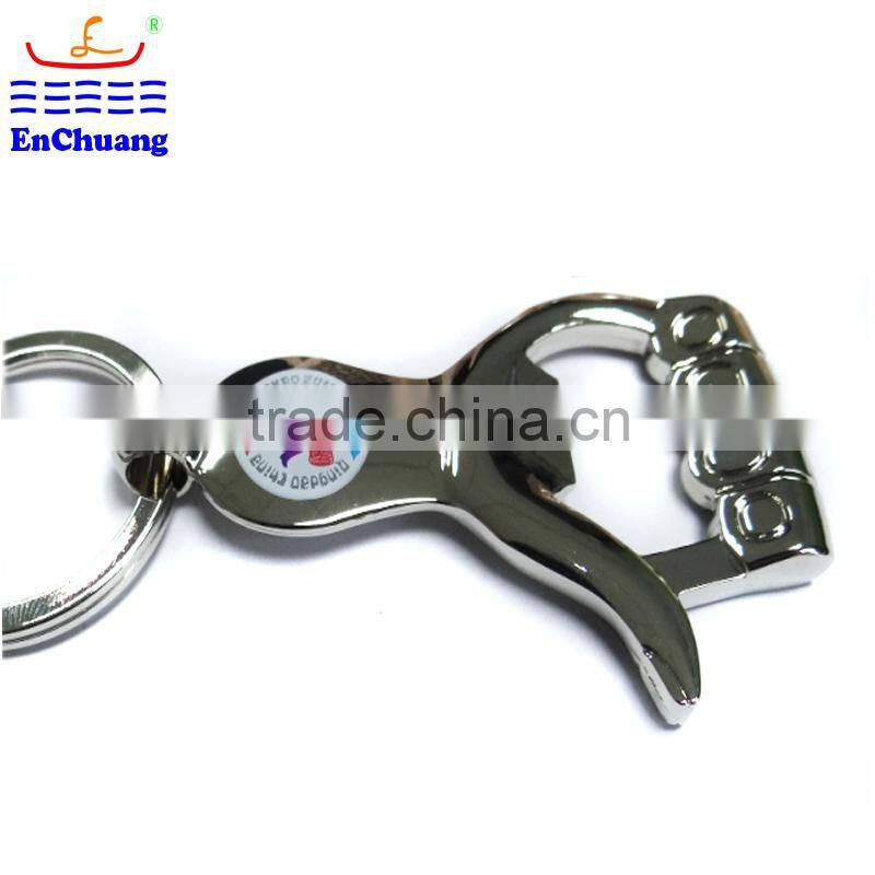 OEM metal handle held bottle opener,zinc alloy opener with keyring