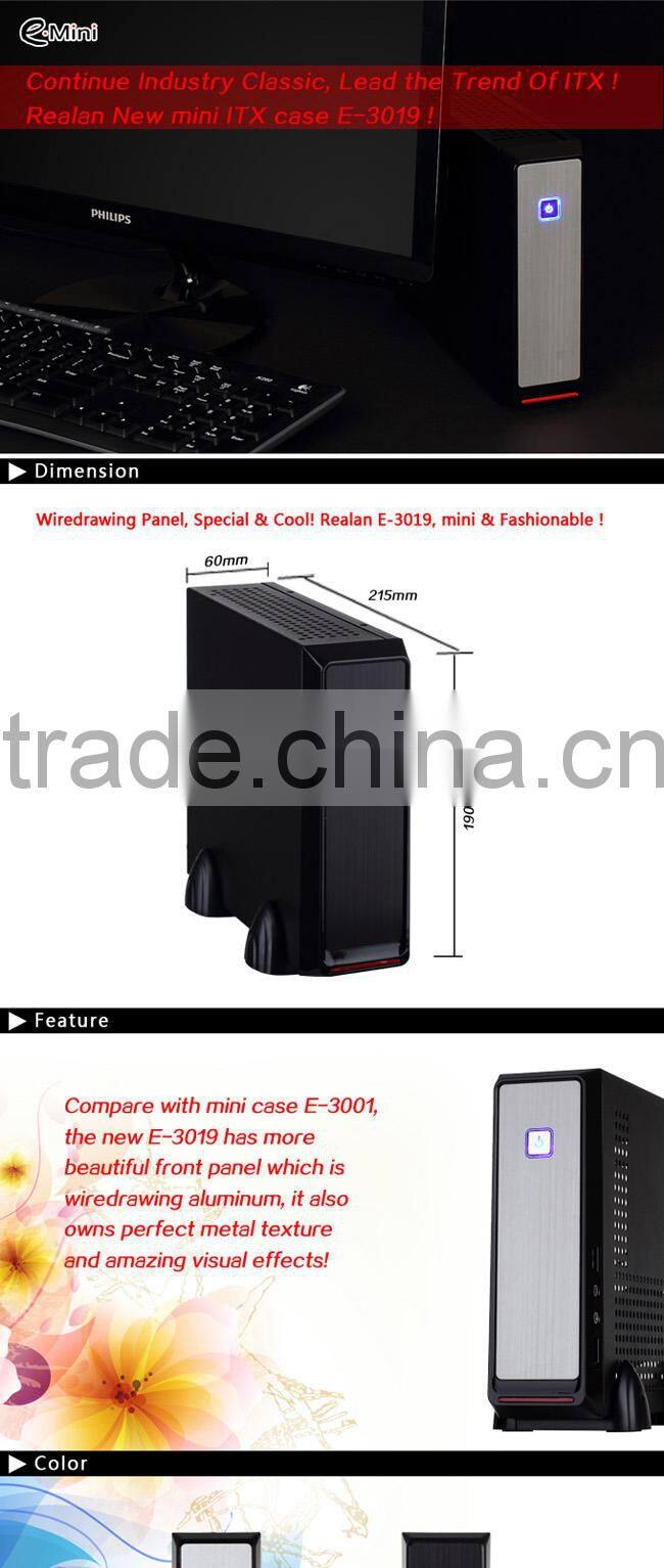 Realan 3019 Mini-ITX Case, HTPC Case With Power Supply, HDD COM WIFI USB Audio Ports, SECC 0.6mm