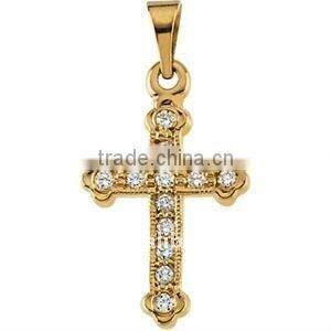 Gold plated jeweled Cross Pendant jewelry