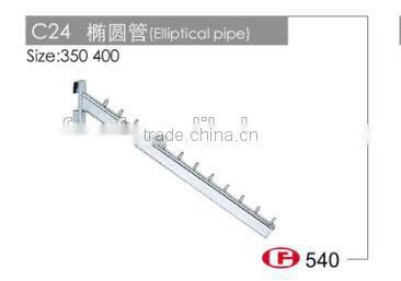 2016 new Clothes shop oval tube metal chrome double feet display hook C24