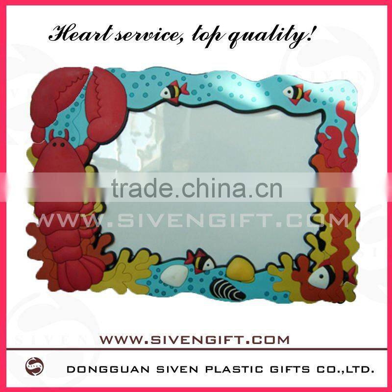 cute genius at work soft pvc photo frame for promotion gift