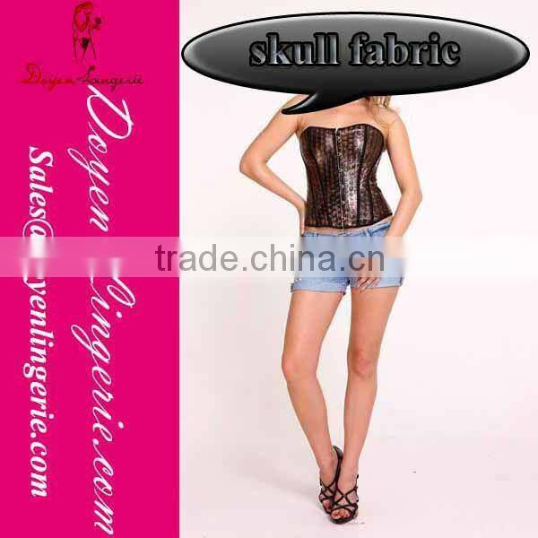 Factory Price! Strapless Overbust Sexy Corset Gothic Leather Women Corset Wholesale And Retail with T-thong